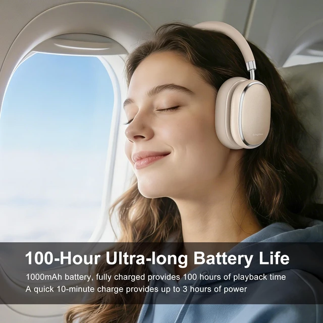 Alt view image 5 of 7 - NiceComfort 95 Adaptive Noise Cancelling Headphones Wireless Bluetooth with Spatial Audio,Transparency,ENC,HD Sound,Low Latency for Gaming,Slim Headphones Lightweight