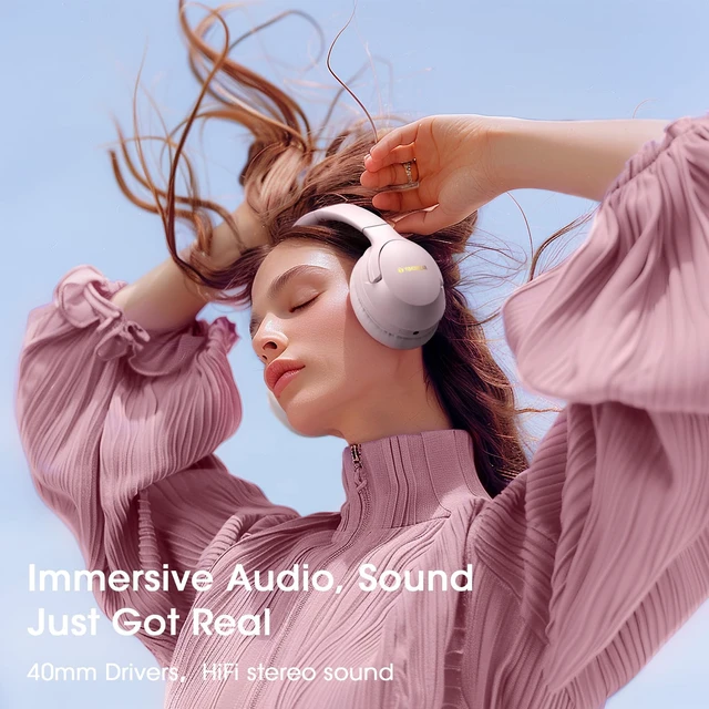 Alt view image 6 of 7 - Wireless Headphones Over Ear, 80H Playtime, HiFi Stereo, 3EQ Mode Soft Memory Foam Earpads, Foldable Bluetooth Headphones, Bluetooth 5.4, ENC Mic, Multipoint Pairing for Home, Office & Travel