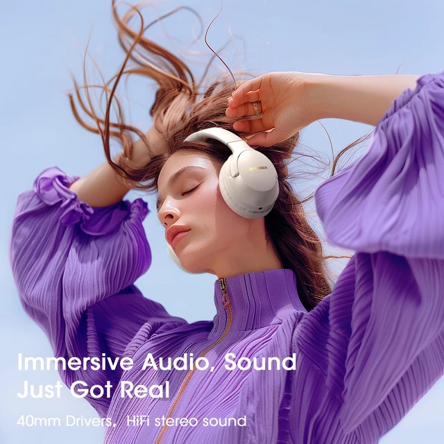 Alt view image 6 of 7 - Bluetooth Headphones Over Ear, 80H Playtime, HiFi Stereo, Deep Bass EQ