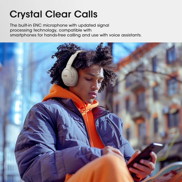 Alt view image 7 of 7 - Bluetooth Headphones Over Ear, 80H Playtime, HiFi Stereo, Deep Bass EQ