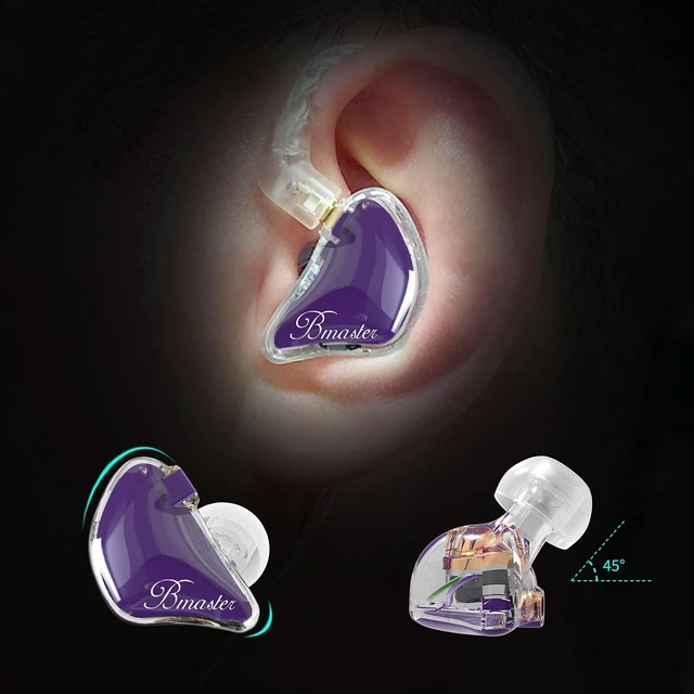 Alt view image 2 of 6 - Bmaster Triple Drivers in Ear Monitor Headphone with Two Detachable Cables Fit in Ear Suitable for Audio Engineer, Musician (Purple)