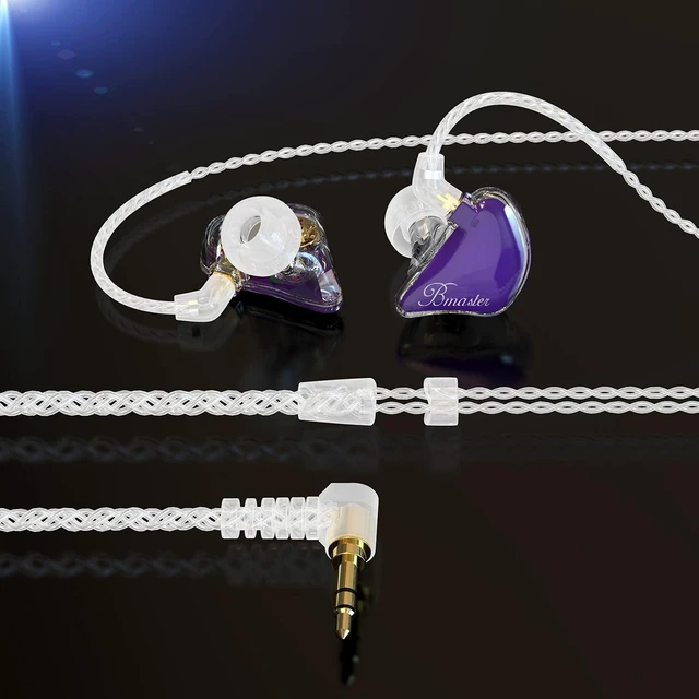 Alt view image 4 of 6 - Bmaster Triple Drivers in Ear Monitor Headphone with Two Detachable Cables Fit in Ear Suitable for Audio Engineer, Musician (Purple)