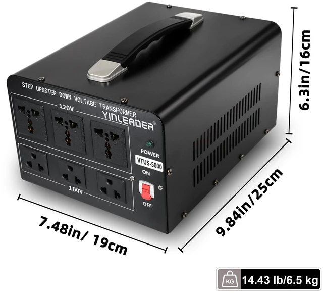 Alt view image 4 of 7 - 120V to 100V US to Japan Voltage Converter Step Down/Up Transformer Power Converter for Japanese Industrial or High-Power Use in US(5000W)