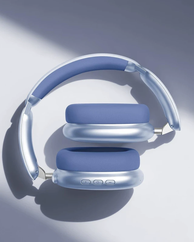 Alt view image 3 of 7 - Y02 Active Noise Cancelling Wireless Headphones, Blue Over-Ear, Bluetooth, 60H Playtime,Crystal Clear Calls, Hi-Res Audio, Big Bass, Foldable Lightweight for Travel Home Office