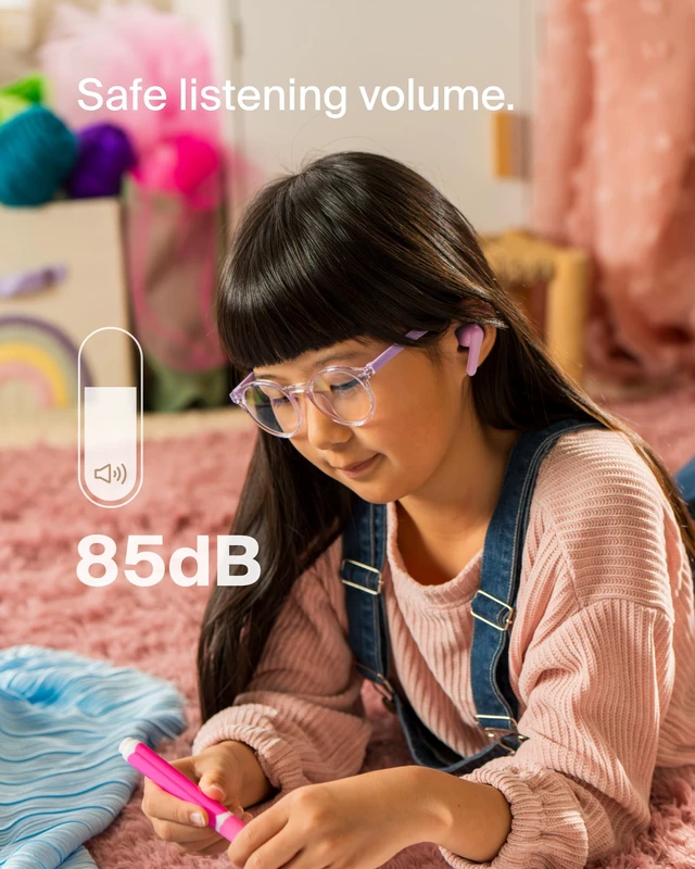 Alt view image 3 of 7 - SoundForm Nano 2 Kids True Wireless Earbuds In-ear Bluetooth earbuds for kids ages 7+, 85dB volume limiter, IPX5, ENC, touch controls, school, travel