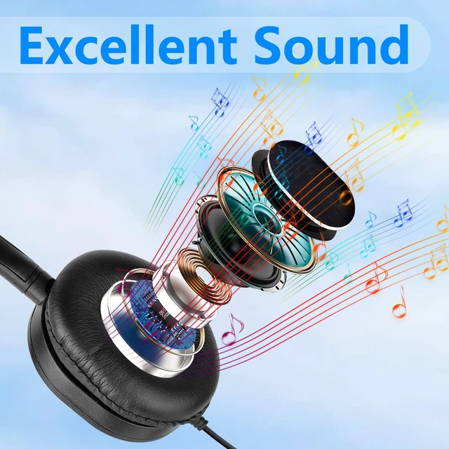 Alt view image 5 of 7 - Bulk Classroom Headphones 100 Pack for Kids and Students School Kids Children Teen 3.5mm Jack Black