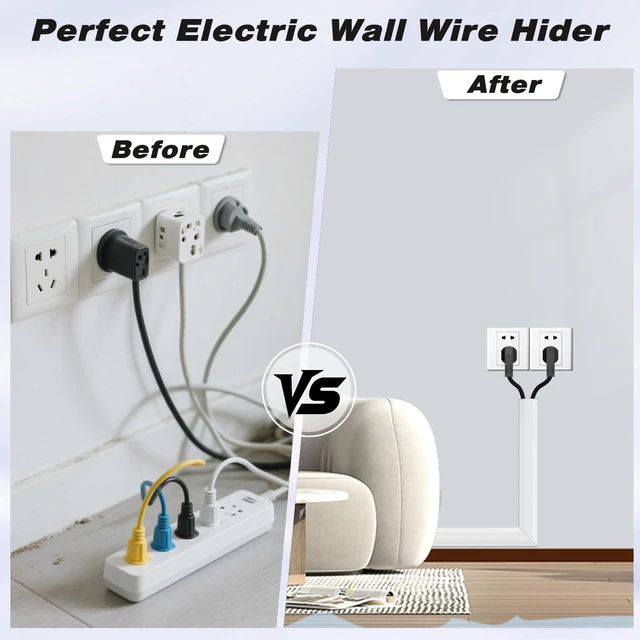 Alt view image 5 of 7 - 118" Silicone Cord Hider for Wall Mount TV,Large Self-Adhesive Cable Hider for 2-3 Cords,Cable Management Under Desk,Cord Organizer,Cable Raceway Home & Office Trim,Cord Concealer Channel,White