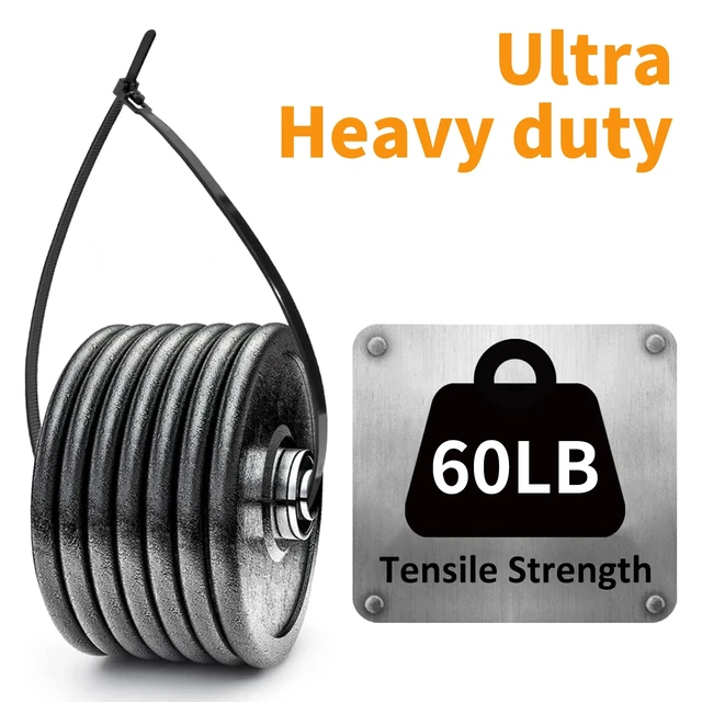 Alt view image 2 of 6 - 100 Pack Reusable Zip Ties 18 Inch Heavy Duty UV Resistant Cable Ties Black Reusable Trigger Release / Heavy Duty Nylon / UV Weatherproof / Non-Slip Self-Locking / Smooth Round Ending No Hurt
