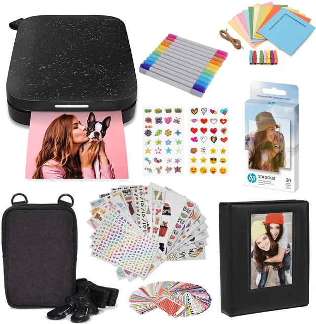 Main image of Sprocket Portable 2x3 Instant Color Photo Printer (Black Noir) Starter Bundle