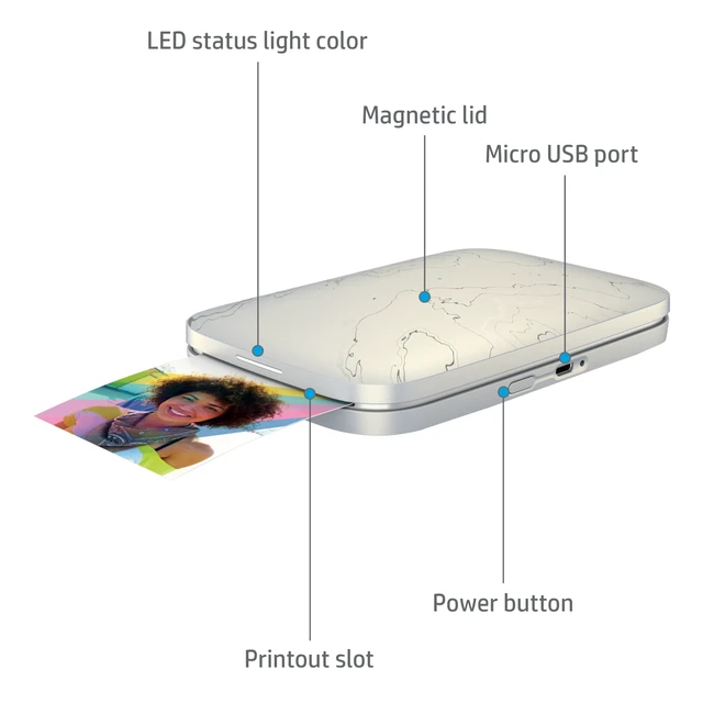 Alt view image 2 of 7 - Sprocket Select Portable Instant Photo Printer for Android and iOS Devices (Eclipse) Starter Bundle