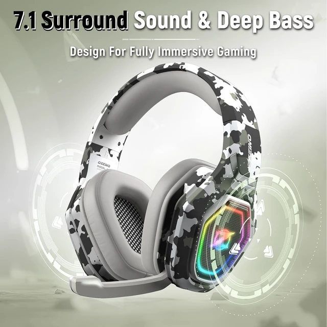 Alt view image 3 of 6 - Wireless Gaming Headset for Ps5, Ps4, PC, Gaming Headphones with Flip Mic and USB-A & USB-C Transmitter, 40Hr Battery Bluetooth Headset for Mobile, Mac, Laptop