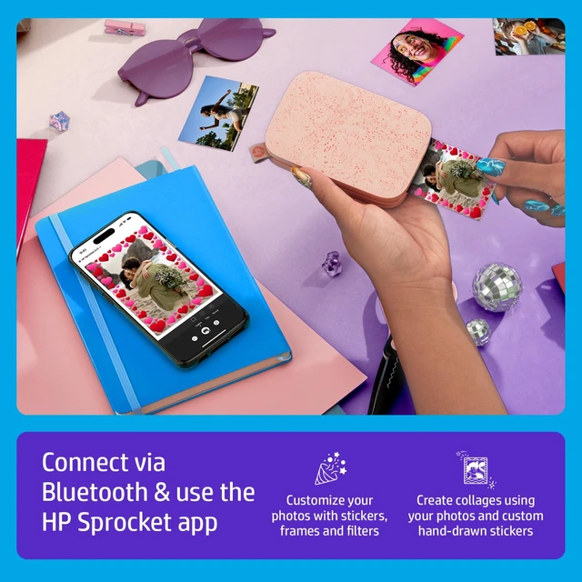 Alt view image 3 of 7 - Sprocket Portable 2x3 Inch Instant Photo Printer (Blush Pink) Print Pictures on Zink Sticky-Backed Paper From Your iOS & Android Device