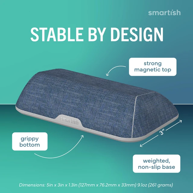 Alt view image 3 of 7 - Magnetic Cord Holder, Bigger Cable Wrangler, Office Desk Organizer Holds 8 Cords, 2 Cable Clips, Weighted Base, Charger Keeper, Phone Charging Cable Management, Nightstand Accessories, Denim