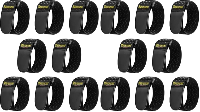 Main image of Elastic Cinch Straps with Anti-Slip Strips, 12" x 2"(16 Pack) Heavy Duty Multipurpose Hook and Loop Straps for Extension Cords, Cables, Ropes, Hoses, Bike, Pant Garters