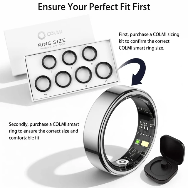 Alt view image 2 of 7 - Smart Ring for Women, Health Tracker & 5ATM, R02. (Silver, 10#) No Subscription Fee & Skin Temperature, Heart Rate, Blood Oxygen, Sleep Health Monitoring, Sports Tracking, Menstrual Cycle