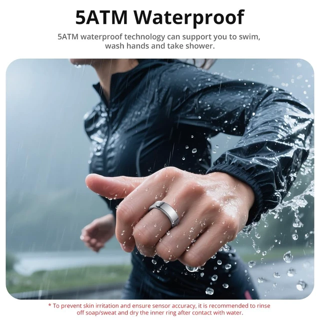 Alt view image 5 of 7 - Smart Ring for Women, Health Tracker & 5ATM, R02. (Silver, 10#) No Subscription Fee & Skin Temperature, Heart Rate, Blood Oxygen, Sleep Health Monitoring, Sports Tracking, Menstrual Cycle