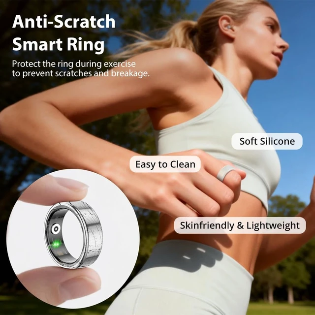 Alt view image 7 of 7 - Smart Ring for Women, Health Tracker & 5ATM, R02. (Silver, 10#) No Subscription Fee & Skin Temperature, Heart Rate, Blood Oxygen, Sleep Health Monitoring, Sports Tracking, Menstrual Cycle