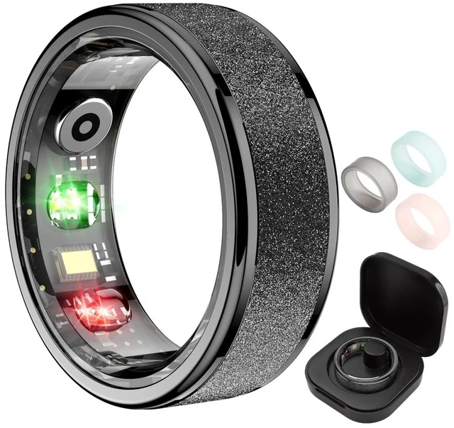 Main image of R10 Smart Ring, Sleep Health & Skin Temperature & 5ATM(Black, 9) Smart Health Ring for Women, Protective Case, No Subscription Fee, Heart Rate Monitoring, Fitness Tracker