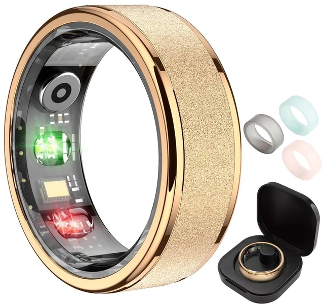 Main image of R10 Smart Ring, Sleep Health & Skin Temperature & 5ATM(Rose Gold, 8) Smart Health Ring for Women, Protective Case, No Subscription Fee, Heart Rate Monitoring, Fitness Tracker