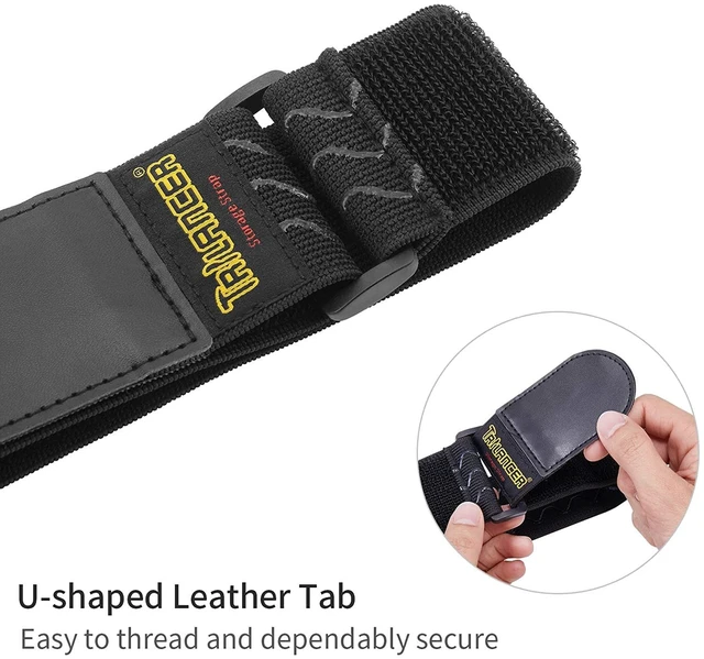 Alt view image 5 of 7 - Elastic Cinch Straps with Anti-Slip Strips, 18'' x 2'' (8 Pack) Hook and Loop Storage Strap with Buckle, Bundling Straps for Extension Cords, Cables, Ropes, Hoses, Bike, Boat, Pant Garters