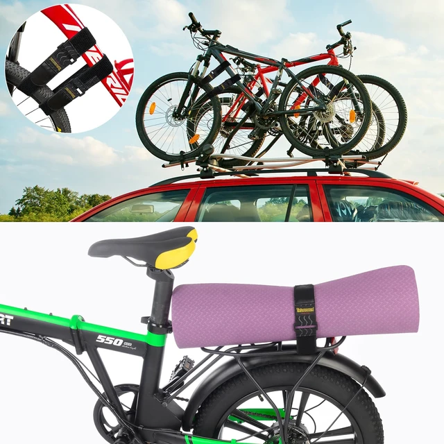 Alt view image 6 of 7 - Elastic Cinch Straps with Anti-Slip Strips, 18'' x 2'' (8 Pack) Hook and Loop Storage Strap with Buckle, Bundling Straps for Extension Cords, Cables, Ropes, Hoses, Bike, Boat, Pant Garters