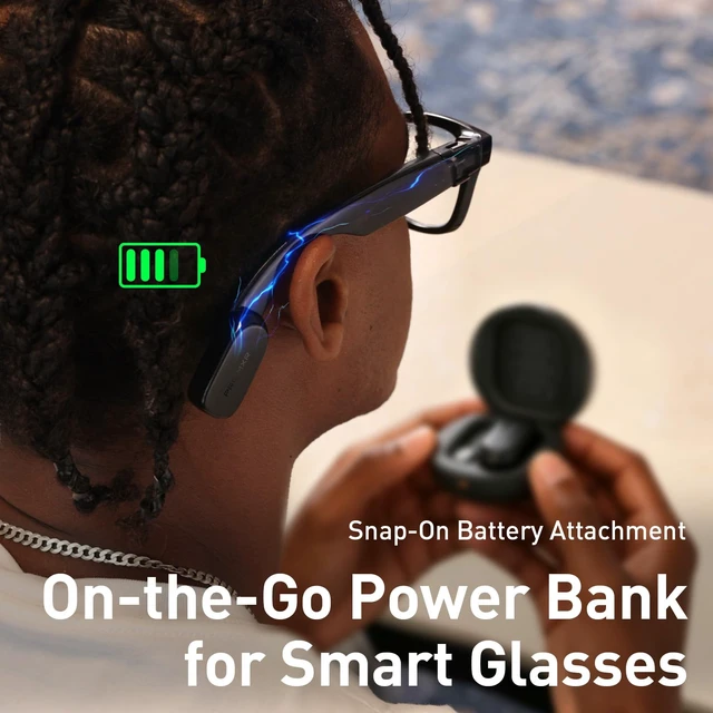 Alt view image 2 of 7 - Carina C2 Smart Glasses Power Pod for RayBan Meta Glasses Wayfarer Large (53-22-155) Wearable Design Power Bank, Gen1 & Gen2 Support, Portable Battery Pack, Up to 3.6 Full Charges
