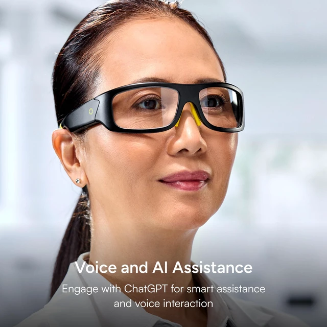 Alt view image 3 of 7 - Armor Smart Safety Glasses, TR90 Frame, Light Adaptive Lenses, Open Ear Speakers & Microphone - ANSI Z87.1