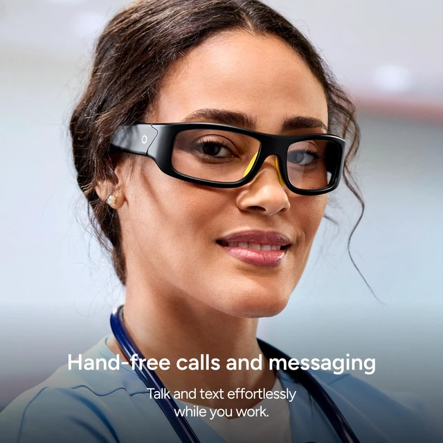 Alt view image 5 of 7 - Armor Smart Safety Glasses, TR90 Frame, Light Adaptive Lenses, Open Ear Speakers & Microphone - ANSI Z87.1