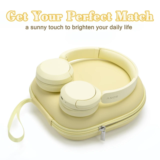 Alt view image 3 of 5 - Ginsco Universal Headphone Case Compatible with JBL Tune 510BT 720BT, Sony WH-CH 720N/WH-CH520, with Sony/JBL/Soundcore Life Q20i Q30/BERIBES/TOZO/KVIDIO etc Wireless Headphones (Butter Yellow)