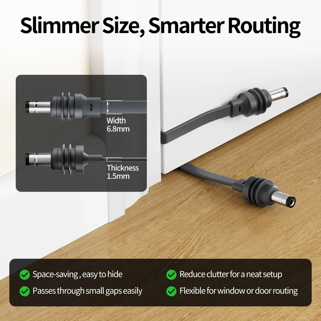 Alt view image 4 of 6 - Flat Starlink Mini Power Cable Replacement DC Power Cable 32.8FT/10M Starlink Ultra Slim Waterproof Power Cord,Starlik Mini Accessories,Ideal for Door and Window Closing,RV,Truck,Travel,Camping