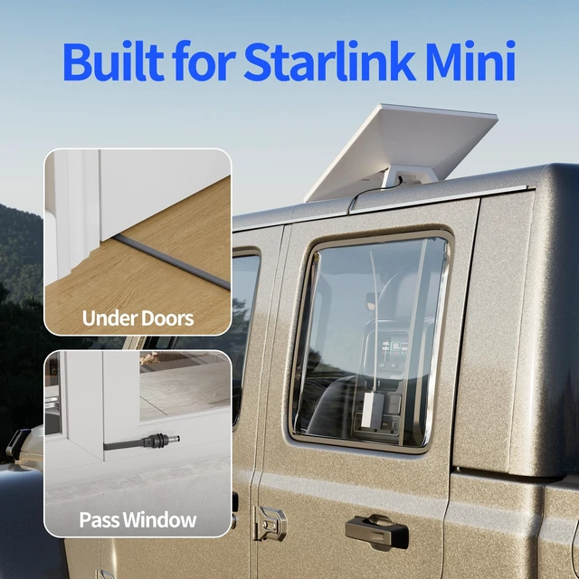 Alt view image 2 of 6 - Flat Starlink Mini Power Cable Replacement DC Power Cable 32.8FT/10M Starlink Ultra Slim Waterproof Power Cord,Starlik Mini Accessories,Ideal for Door and Window Closing,RV,Truck,Travel,Camping
