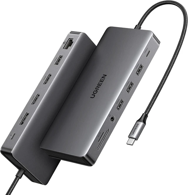 Main image of UGREEN Revodok Pro 313 Laptop Docking Station 13 in 1 4K Triple Display USB C Dock Dual HDMI, DP, 10Gbps Data Port 100W PD Gigabit Ethernet, SD/TF Card Reader Compatible for Thinkpad, Zenbook and more