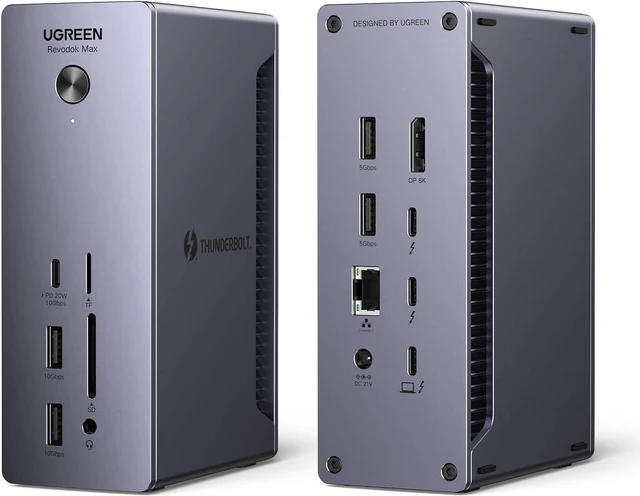 Main image of UGREEN Revodok Max 213 Thunderbolt 4 Dock, 13-in-1 40Gbps Docking Station with Dual 4K@60Hz or Single 8K Display, 90W Charging for Laptop, 2.5GbE, SD/TF 4.0 for MacBook Windows PC Laptops and More