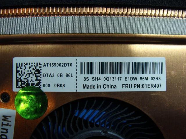 Alt view image 3 of 5 - Cpu cooling fan for Lenovo Thinkpad T480 14 inches with Heatsink 01ER497 AT169002DT0