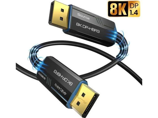 Alt view image 8 of 14 - Fiber DisplayPort Cable 6.6ft,Fiber Optic Displayport 1.4 Cable Supports 8K@60Hz, 4K@144Hz, 32.4Gbps, Slim and Flexible Fiber DP to DP Cable 6.6 ft.