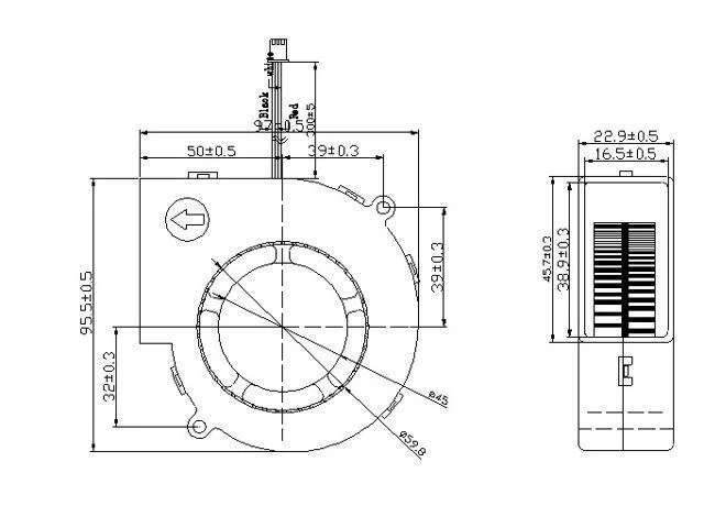 Alt view image 2 of 6 - DC 9720 97mm Blower Fans Automobile Seat Cushion Turbine Fan Double Ball JB9720H12B DC Cooling Cooler 97x97x20mm 12V 3200RPM