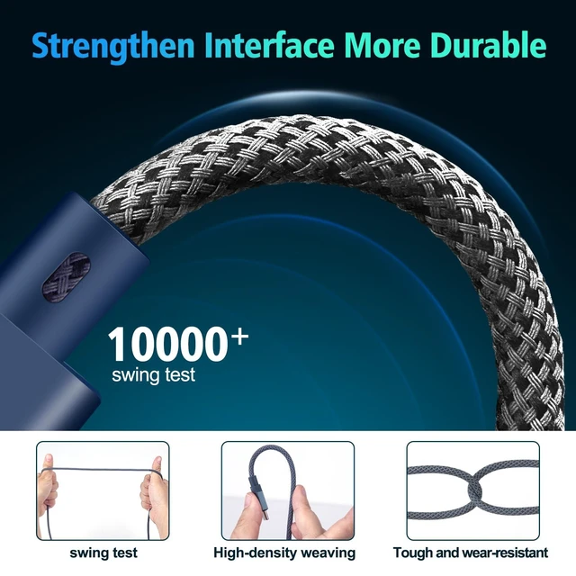 Alt view image 4 of 5 - JHXG 140W USB C to Mag 3 Fast Charging Cable 6.6ft Compatible MacBook Air 2022 M2, MacBook Pro 2021 M1 Pro & Max Chip 14" 16", MacBook Pro 2023 M2 Pro & Max Chip 14" 16", Safe 3 Cable for MacBook