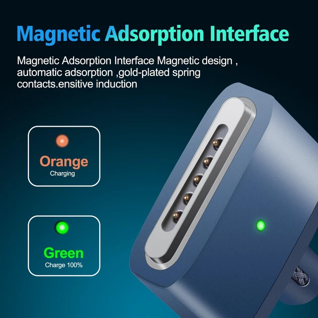 Alt view image 5 of 5 - JHXG 140W USB C to Mag 3 Fast Charging Cable 6.6ft Compatible MacBook Air 2022 M2, MacBook Pro 2021 M1 Pro & Max Chip 14" 16", MacBook Pro 2023 M2 Pro & Max Chip 14" 16", Safe 3 Cable for MacBook