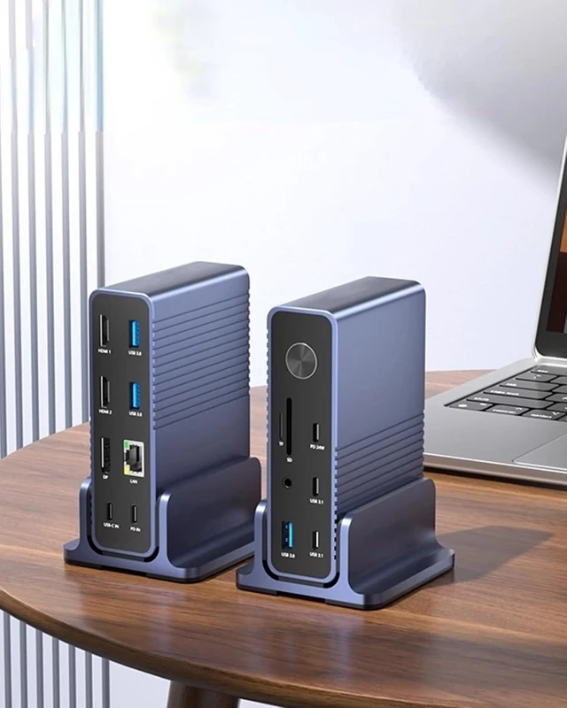 Main image of Laptop Docking Station, 15-in-1 USB-C Docking Station, Triple Display, 10Gbps USB A/C Ports, Gigabit Ethernet, 100W PD, 3.5mm Audio, for Win/Mac