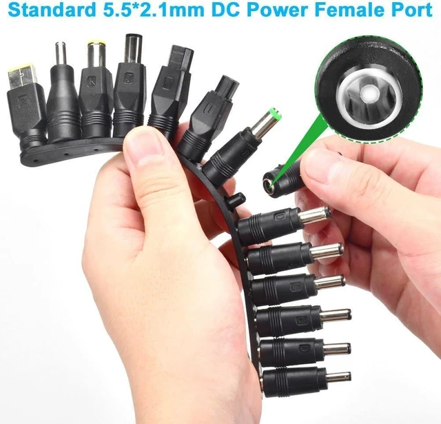 Alt view image 2 of 6 - 38 PCS Universal Laptop DC Power Adapter Tips 5.5 mm x 2.1 mm DC AC Power Adapter Kits Connector for Thinkpad Power Supply Plug Jack Sets