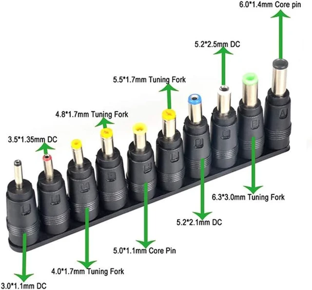 Alt view image 5 of 6 - 38 PCS Universal Laptop DC Power Adapter Tips 5.5 mm x 2.1 mm DC AC Power Adapter Kits Connector for Thinkpad Power Supply Plug Jack Sets