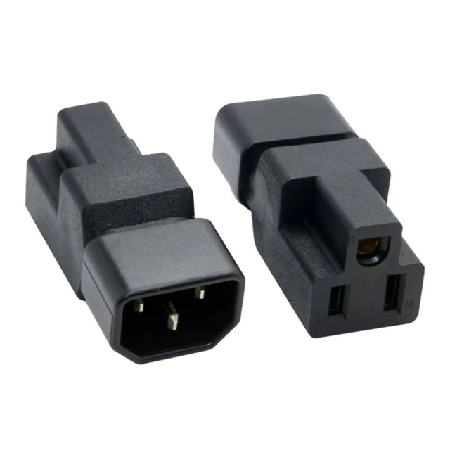 Alt view image 2 of 5 - JORINDO 10 PCS IEC C14 Male Plug to Nema 5-15R US 3 Pin Female Power Adapter Connector.IEC320 C14 Male to Nema 5-15R PDU USA UPS Power Plug Adapter (10 PCS IEC C14 to NEMA 5-15R AC Power Adapter)
