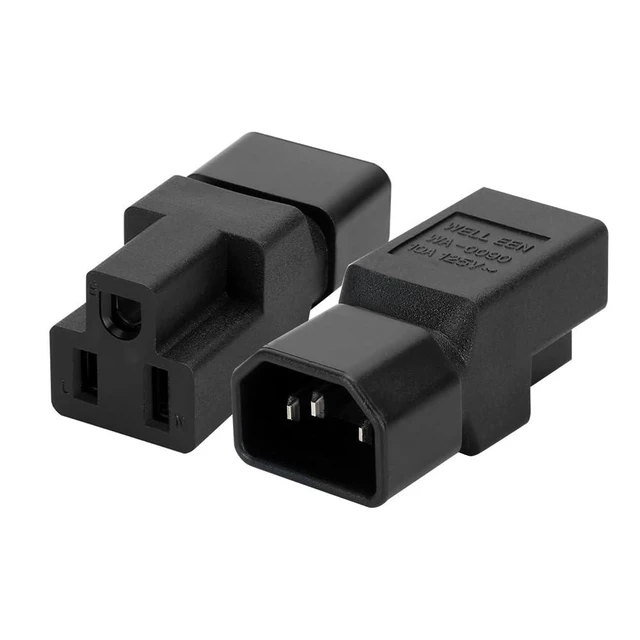 Alt view image 3 of 5 - JORINDO 10 PCS IEC C14 Male Plug to Nema 5-15R US 3 Pin Female Power Adapter Connector.IEC320 C14 Male to Nema 5-15R PDU USA UPS Power Plug Adapter (10 PCS IEC C14 to NEMA 5-15R AC Power Adapter)