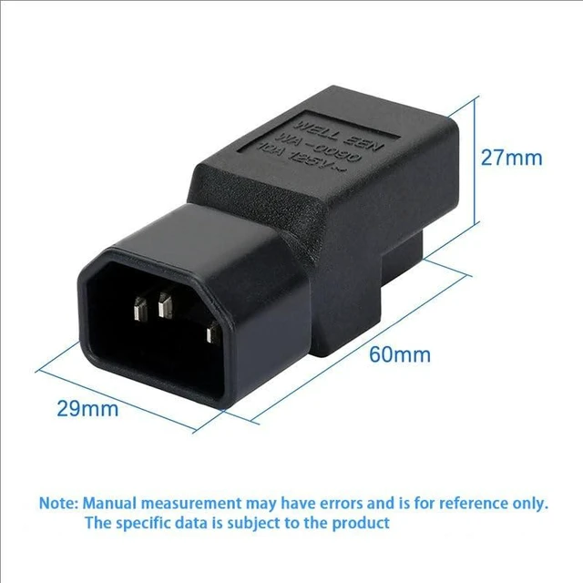 Alt view image 4 of 5 - JORINDO 10 PCS IEC C14 Male Plug to Nema 5-15R US 3 Pin Female Power Adapter Connector.IEC320 C14 Male to Nema 5-15R PDU USA UPS Power Plug Adapter (10 PCS IEC C14 to NEMA 5-15R AC Power Adapter)