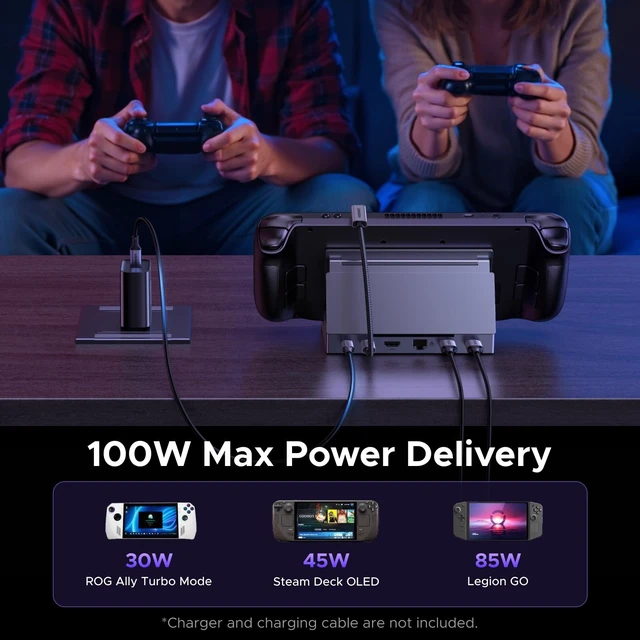 Alt view image 12 of 14 - UGREEN Steam Deck Dock 6-in-1 4K@120Hz HDMI 2.1, 100W PD, USB-A & USB C 3.0, Gigabit Ethernet, Dock for Rog Xbox Ally 2025, Steam Deck, ROG Ally, Region Go, MacBook