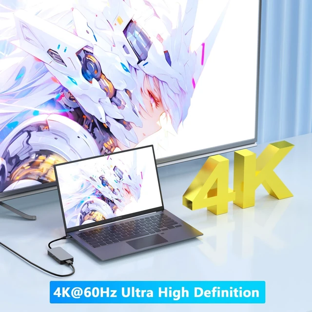 Alt view image 13 of 14 - 4K@60Hz HDMI Display Port USB C Docking Station Dual Monitor for Dell/HP/Mac Laptop, 7 in 1 USB C to HDMI and Displayport Multiport Adapter with USB3.0/USB-C Data/PD, Dual Monitor Docking Station
