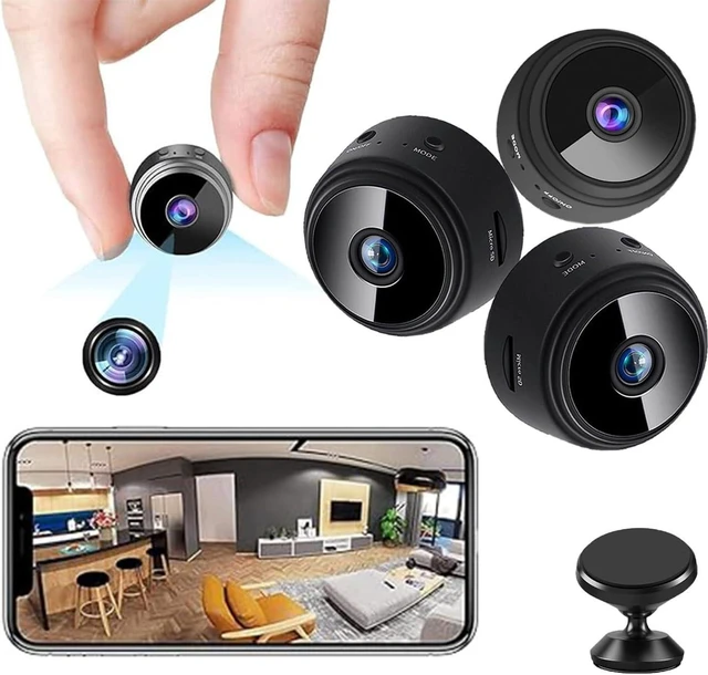 Main image of Suonady-Spy Focus Magnetic Mini Security Camera 3pack Mini Surveillanc Camer WiFi Wireless Small Security Camera for Home Indoor/Outdoor Black
