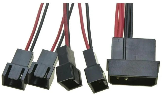 Main image of Molex IDE Male Port 1 to 4 ways 3Pin Fan Male port Cable D plug to3 Pin cooler Y Splitter Power supply Cable 12V