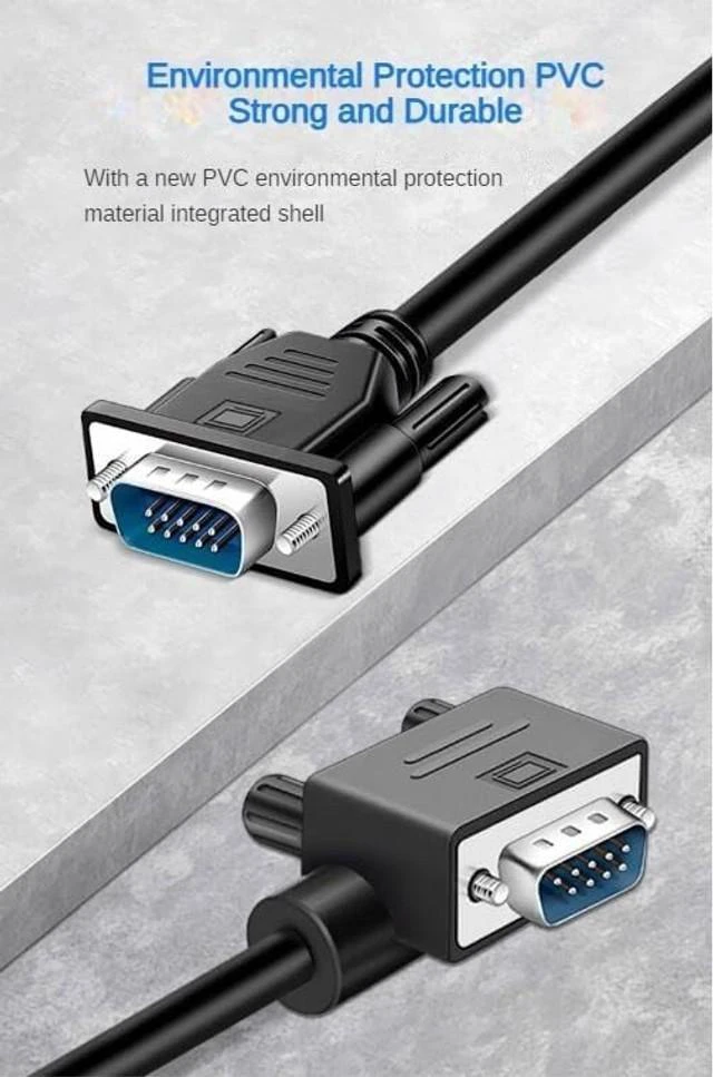 Alt view image 4 of 5 - Pidwaok DB9 Serial RS232 Cable 10ft, 9-Pin Left Angled to Straight Connector for COM Port, Modem, PC (Male Angle to Female Straight, Small Side Up)