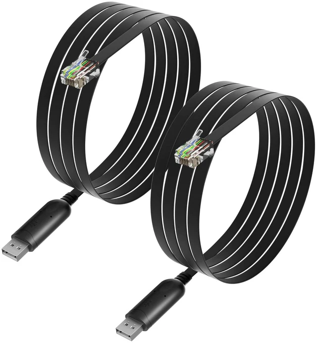 Main image of 6.5ft USB to RJ12 Cable 6P4C RS232 Serial Cable with FTDI-FT232 Chip Adapter Cord for APC PDU UPS 940-0144 940-0144A (2)